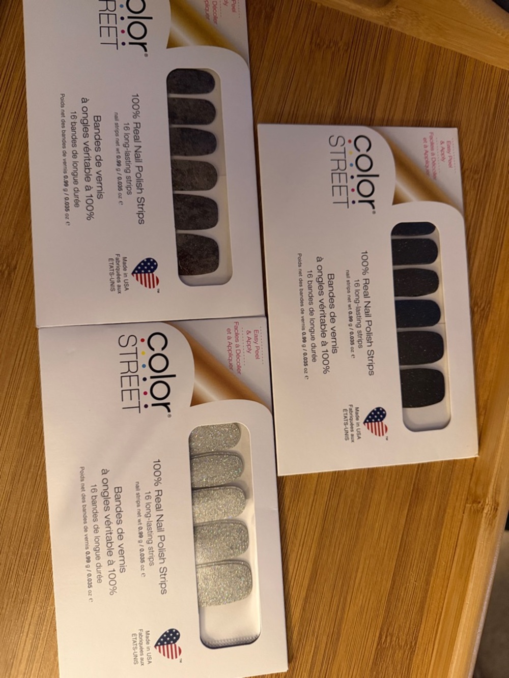 Color Street Black & Silver Glitter Nail Polish Strips